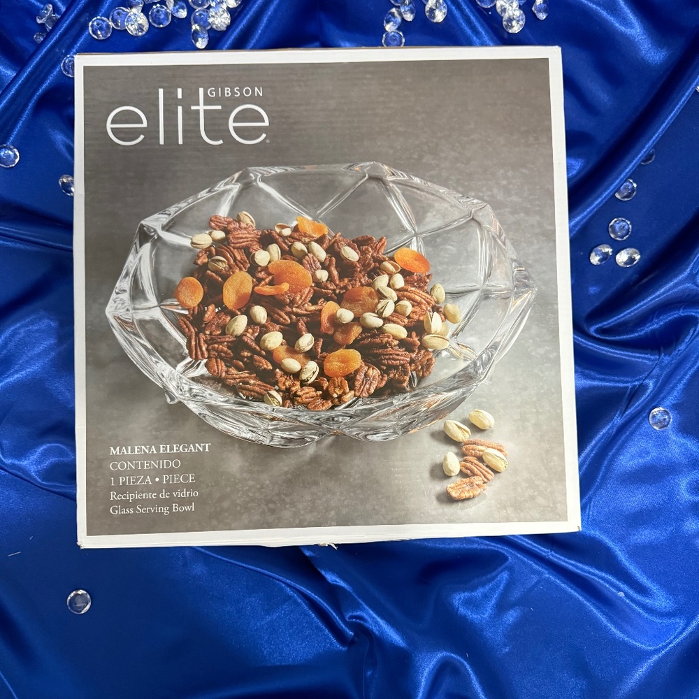 Gibson Elite Malena Elegant Glass Serving Bowl